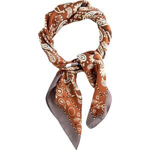 Satin Square Scarf Silk Feel Floral Head Neck Hair Shawl 27 Inch Womens Hijab